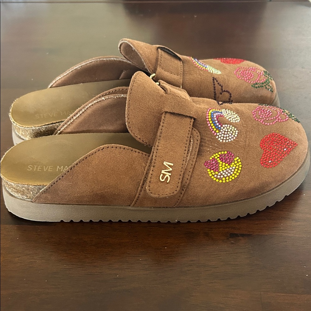Steve Madden Brown Kids Sandals with Colorful Embellishments Size 3 - Picture 2 of 8